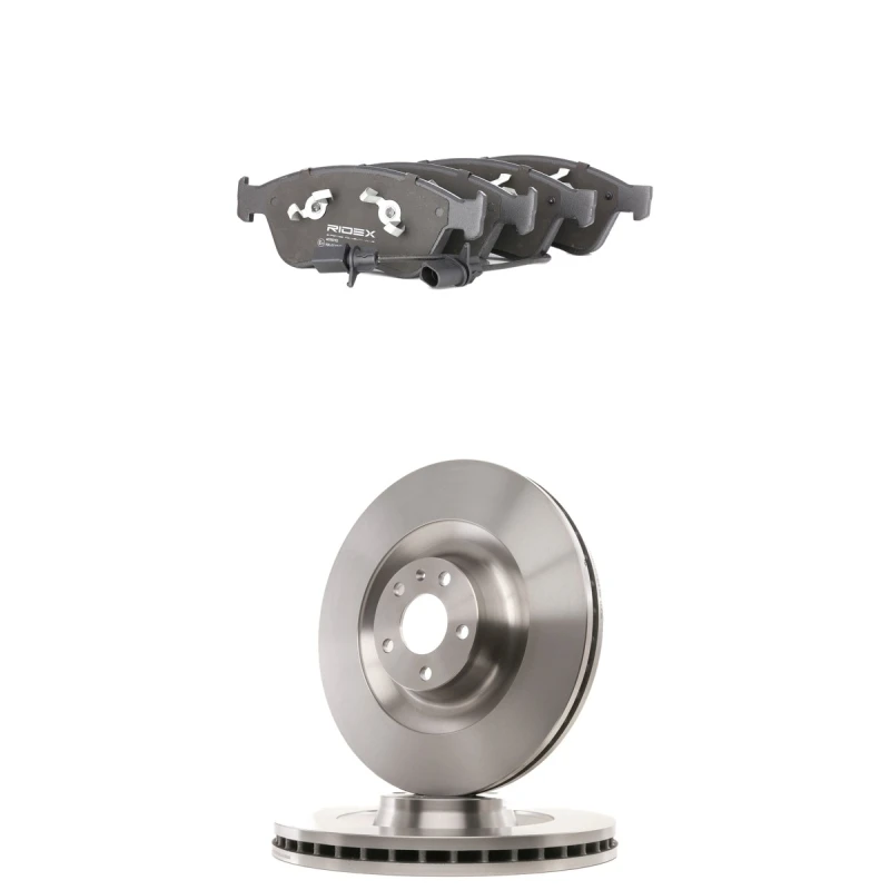 Image of RIDEX 3405B3100 Brake disc and pads set Brake Disc Type: internally vented, incl. wear warning contact Brake Set,disc brakes (3405)