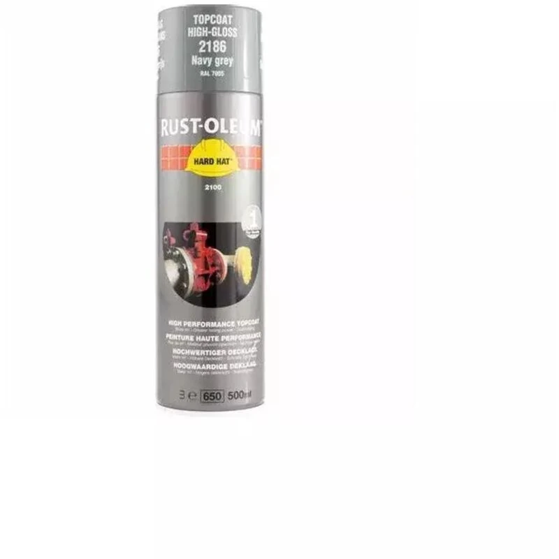 Image of Rust Oleum Hard Hat Metal Spray Paint 2186 Colour: Navy Grey