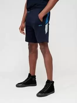 Image of BOSS Headlo 2 Jersey Shorts - Dark Blue, Dark Blue, Size L, Men