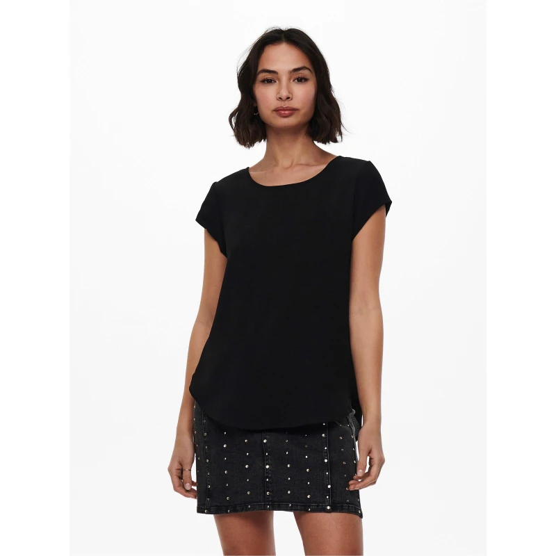 Image of Only Vic Short Sleeve Solid T-Shirt - Black 8