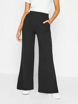 PixieGirl Petite Scuba Crepe Wide Leg Trouser, Black, Size 8, Women