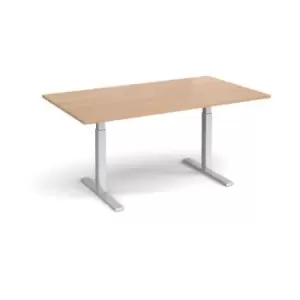 Image of Elev8 Touch boardroom table 1800mm x 1000mm - silver frame and beech top