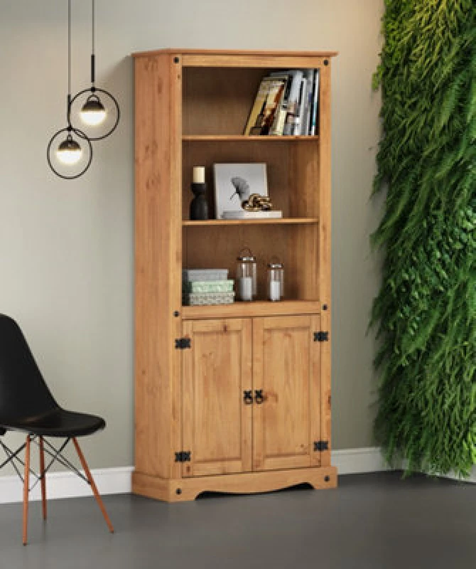 Image of MERCERS FURNITURE Corona 2 Door Bookcase 5060335861191