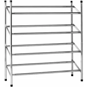 image of Extendable Chrome Frame 4 Tier Shoe Rack - Premier Housewares