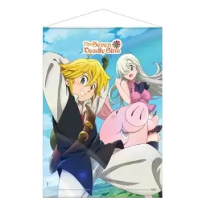 Image of The Seven Deadly Sins Wallscroll Meliodas, Elizabeth & Hawk 50 x 70 cm