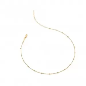 image of 18ct Gold Plated Silver Embrace Beaded Cable Chain 32-39cm CH097