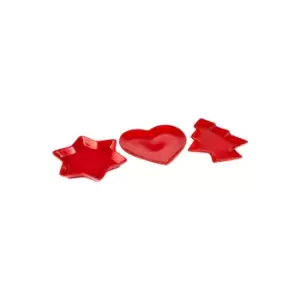 Image of 3 Piece Christmas Red Serving Dishes