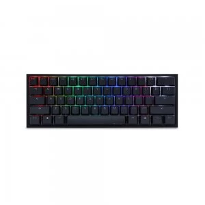 image of Ducky One 2 Mini (V2) RGB DS PBT Silent Red Cherry MX Mechanical Keyboard - Black/White (DK-DKON2061ST-SUSPDAZT1) (US Layout)