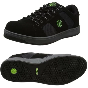 Image of Kick Black Safety Trainers Work Shoe 200J Steel Toecap SP1 SRA UK Size 10 - Apache