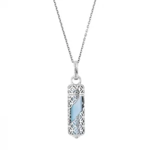 Image of Angel Whisperer Blue Agate Stone Sterling Silver Necklace