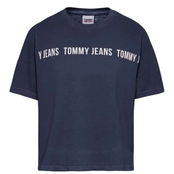 Image of Tommy Jeans Tommy Jeans Crop Tape T Shirt - C87 TWLIGHT NVY