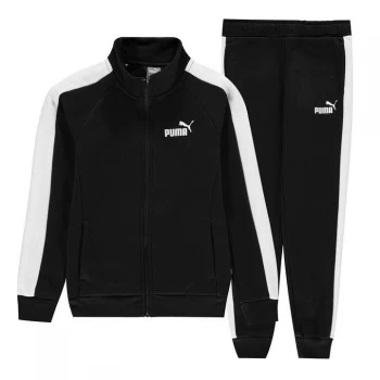 Puma Clean Fleece Tracksuit Junior Girls - Black/White