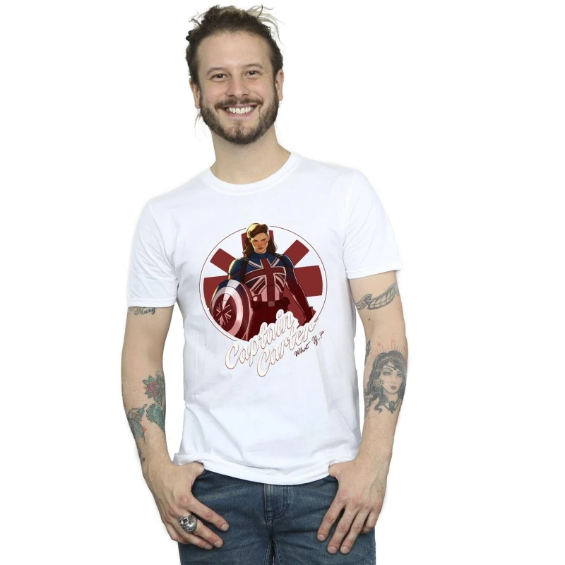 Image of Marvel Marvel Men What If Captain Carter T-Shirt in White Size: Small White S Male 5057864883602