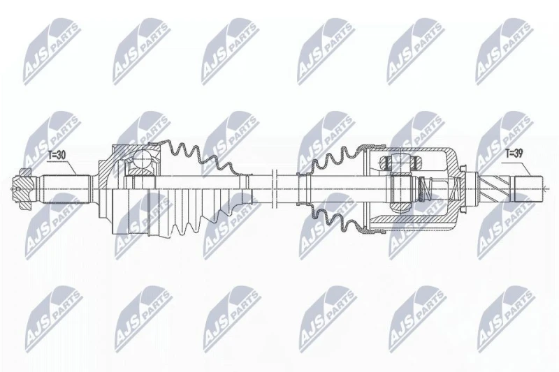 Image of NTY NPW-ME-150 Drive shaft Manual Transmission, Front Axle Left Drive Shaft (13)