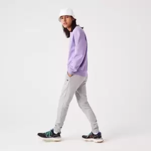 Image of Mens Lacoste Organic Cotton Fleece Trackpants Size 10 - 5XL Grey Chine