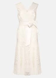 Image of Phase Eight Pale Cream Caterina Embroidered Flared Wedding Dress - 8