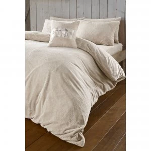 Image of Sleepdown Blush Soft Teddy Fleece Duvet Set Single