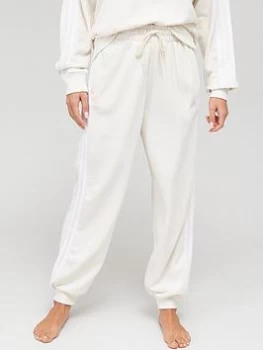 image of adidas 3 Stripe Loungewear Pants - Off-White, Off White, Size L, Women