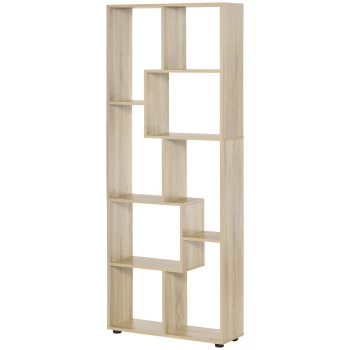 Image of HOMCOM 8-Tier Freestanding Bookcase w/ Melamine Surface Anti-Tipping Foot Pads Home Display Storage Grid Stand Bedroom Living Room Furniture Modern St