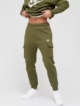 Image of Nike Club Fleece Cargo Joggers - Green, Size L, Men