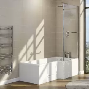 Image of L Shaped Left Hand Walk In Bath & Shower with Screen 1700mm - Yale