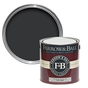 image of Farrow & Ball Pitch Black No. 256 Gloss Metal & wood Paint 2.5L