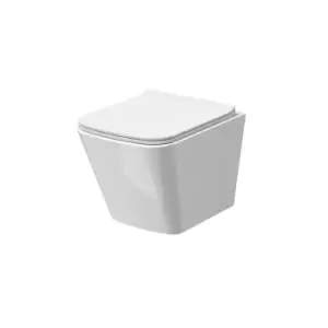 image of Nuie Ava Wall Hung Square Pan & Soft Close Seat - White