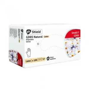 Image of Shield Powder-Free Natural Small Latex Gloves Pack of 100 GD05