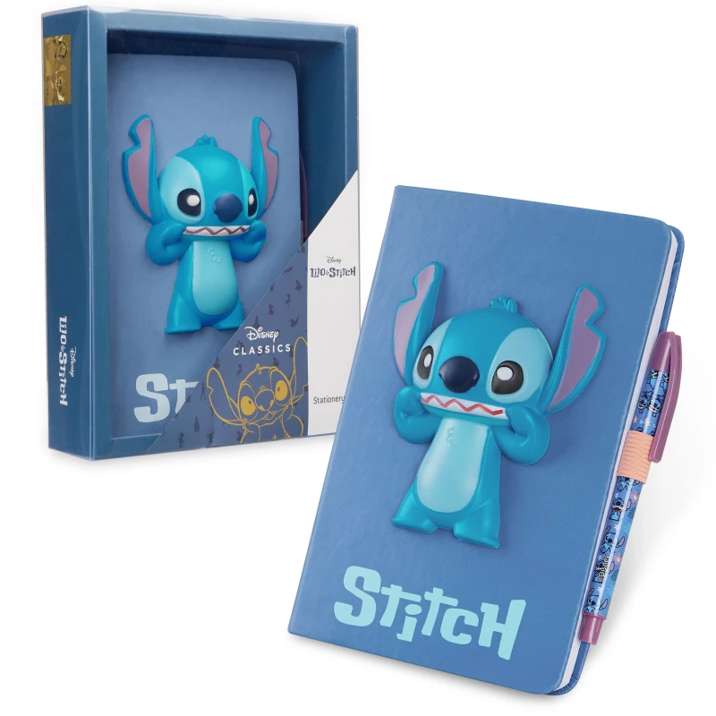 Image of Disney Stitch Squishy Notebook With Pen Blue