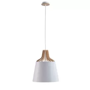 image of Ivone Dome Pendant Ceiling Light White, 38cm, 1x E27