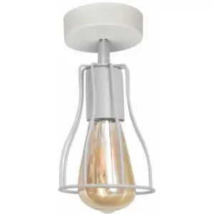 image of Helam Lighting - Helam Tube Semi Flush Light White 10cm