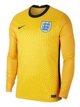 Image of Nike Mens England Euro 20 Home Goal Keeper Long Sleeve Stadium Shirt, Yellow Size M Men