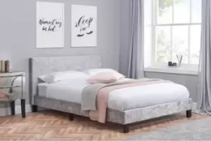 Image of Birlea Berlin 4ft6 Double Steel Crushed Velvet Glitz Fabric Bed Frame