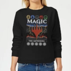 image of Magic The Gathering Colours Of Magic Knit Womens Christmas Sweatshirt - Black - 5XL