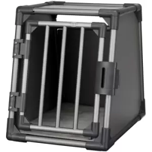 Image of Sloping Dog Transport Cage Size s Aluminium Graphite 39335 Trixie Grey