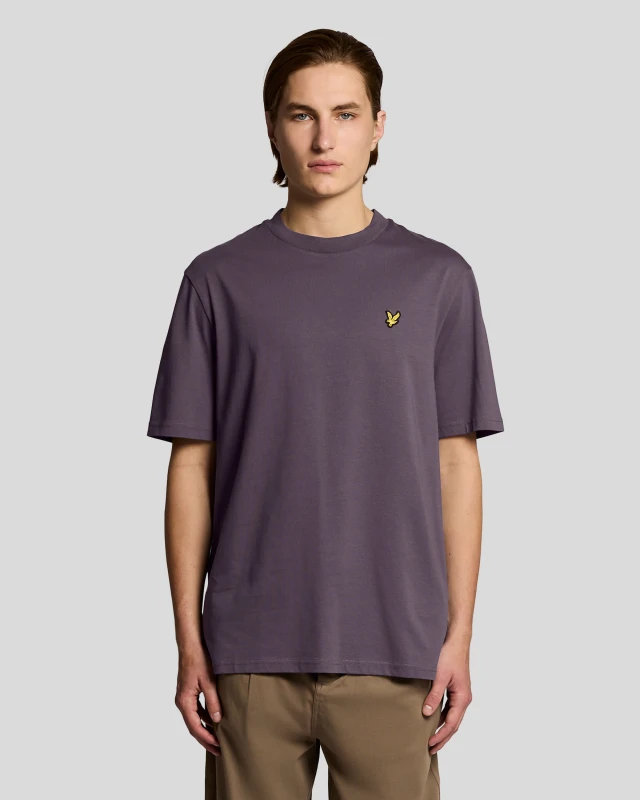 Image of Lyle & Scott Mens Oversized Cotton Crew Neck T-Shirt in Grey