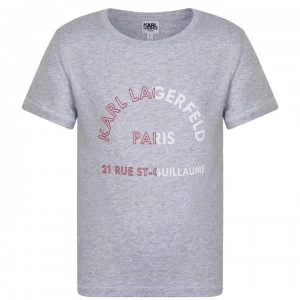 image of Karl Lagerfeld Children Boys Paris Logo T Shirt - Chine Grey A32