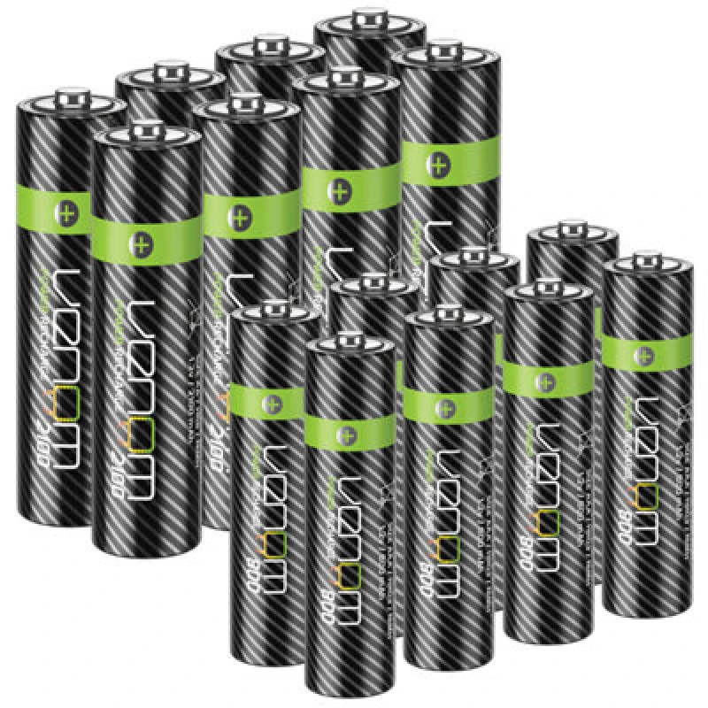 Image of Venom Rechargeable AA / AAA Batteries - High Capacity (Includes 8 x AA plus 8 x AAA) Black unisex