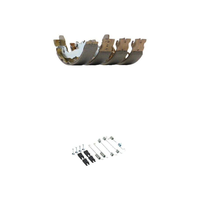 Image of RIDEX 70B0529 Brake Shoes Rear Axle, with accessories Brake Shoe Set (70)
