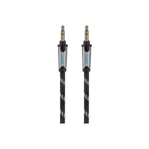 image of Maplin Pro 3.5mm Stereo Auxiliary Audio 3 Pole Jack Plug Cable 1.5m Black