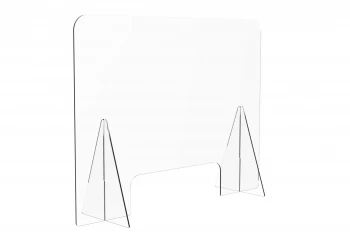 image of ProperAV Protective Transparent Perspex Screen Sneeze Guard - 800x600x228mm