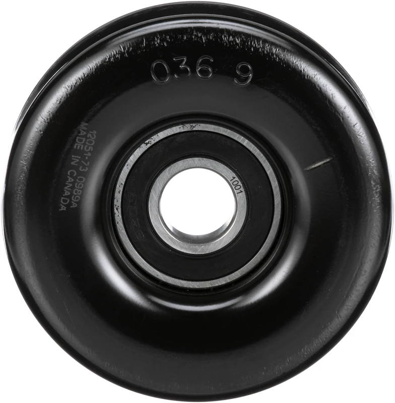 Image of GATES T38001 Idler Pulley Micro-V UNIQUE FIT Metal Deflection/Guide Pulley,v-ribbed belt (312)