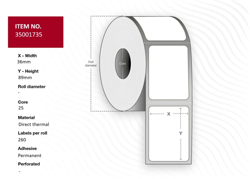 Image of Capture 35001359 printer label White