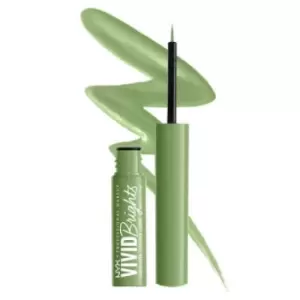 image of NYX Professional Makeup Vivid Brights Colored Liquid Eyeliner 02 Ghosted Green