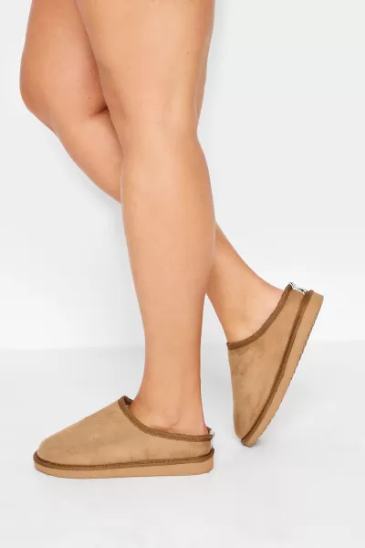 Image of Wide Fit Faux Fur Lined Mule Slippers