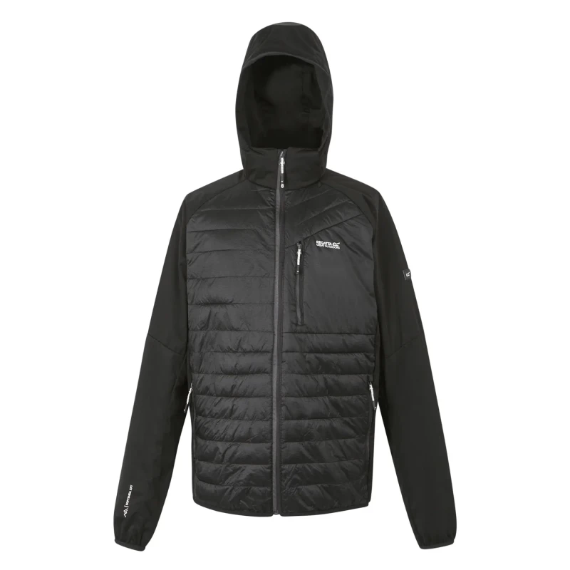 Image of Regatta Mens Pro Hybrid Lightweight Full Zip Hooded Jacket M - Chest 39-40' (99-101.5cm) Black RMN235-800-M
