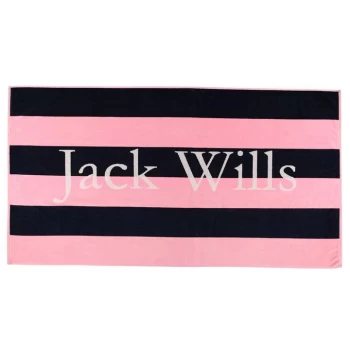 Image of Jack Wills Fullerton Beach Towel - Pink Navy