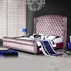 Image of Rosio Bed Super King Plush Velvet Pink