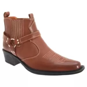 Image of US Brass Mens Eastwood Cowboy Ankle Boots (10 UK) (Tan)