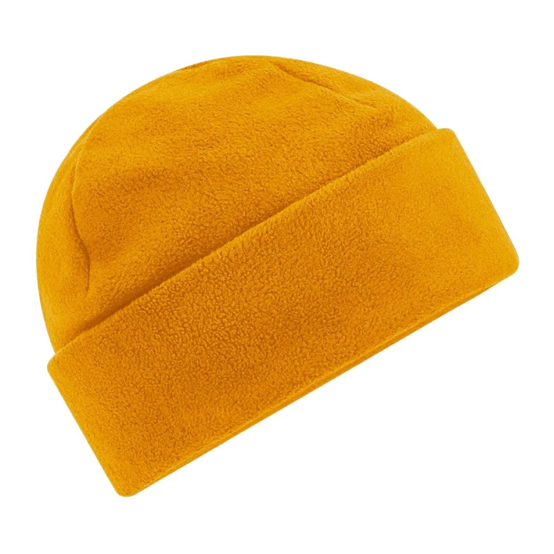 Image of Beechfield Beechfield Men Cuffed Fleece Beanie in Mustard Mustard One Size Male 5059958666818